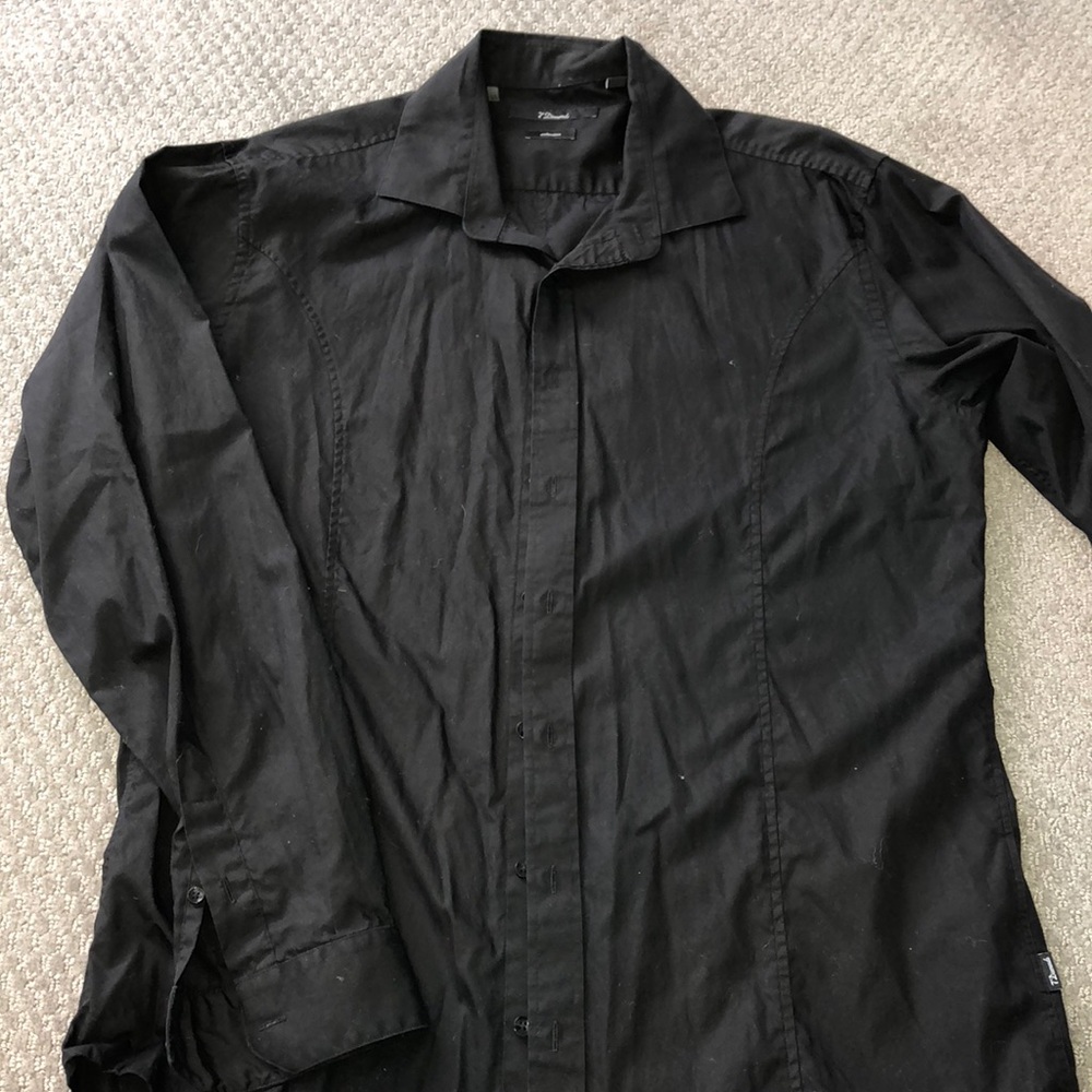 7 diamonds black button down sz large perfect cond